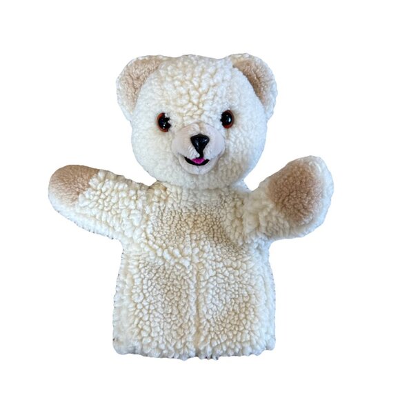 Russ Snuggle Bear Plush Hand Puppet Lever 12" Stuffed Animal Vintage 1986 80's - Picture 1 of 10